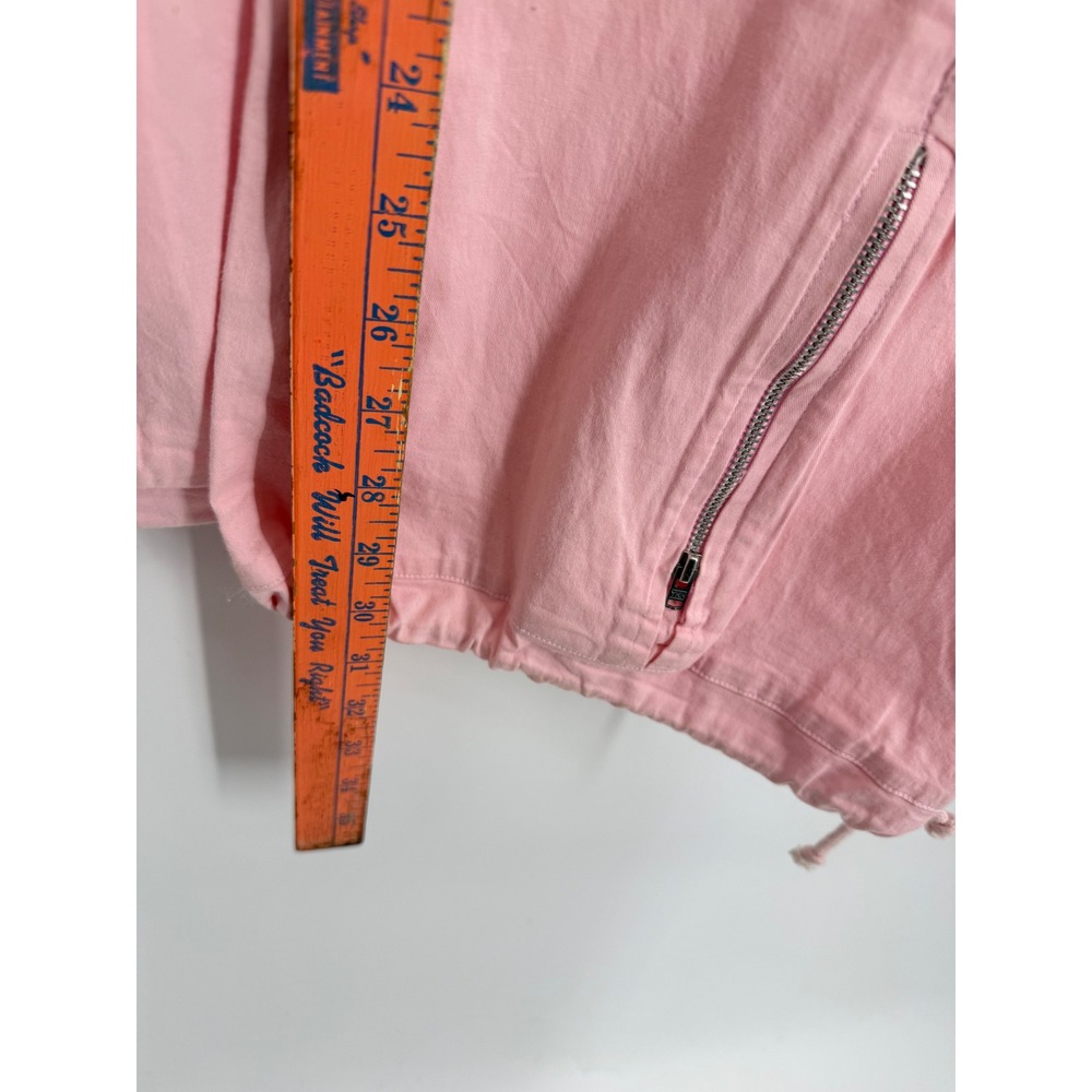 Scandalo Wide Leg Pants Women Medium Pink Y2K Ankle Zip Drawstring Hem Trousers - Picture 7 of 8